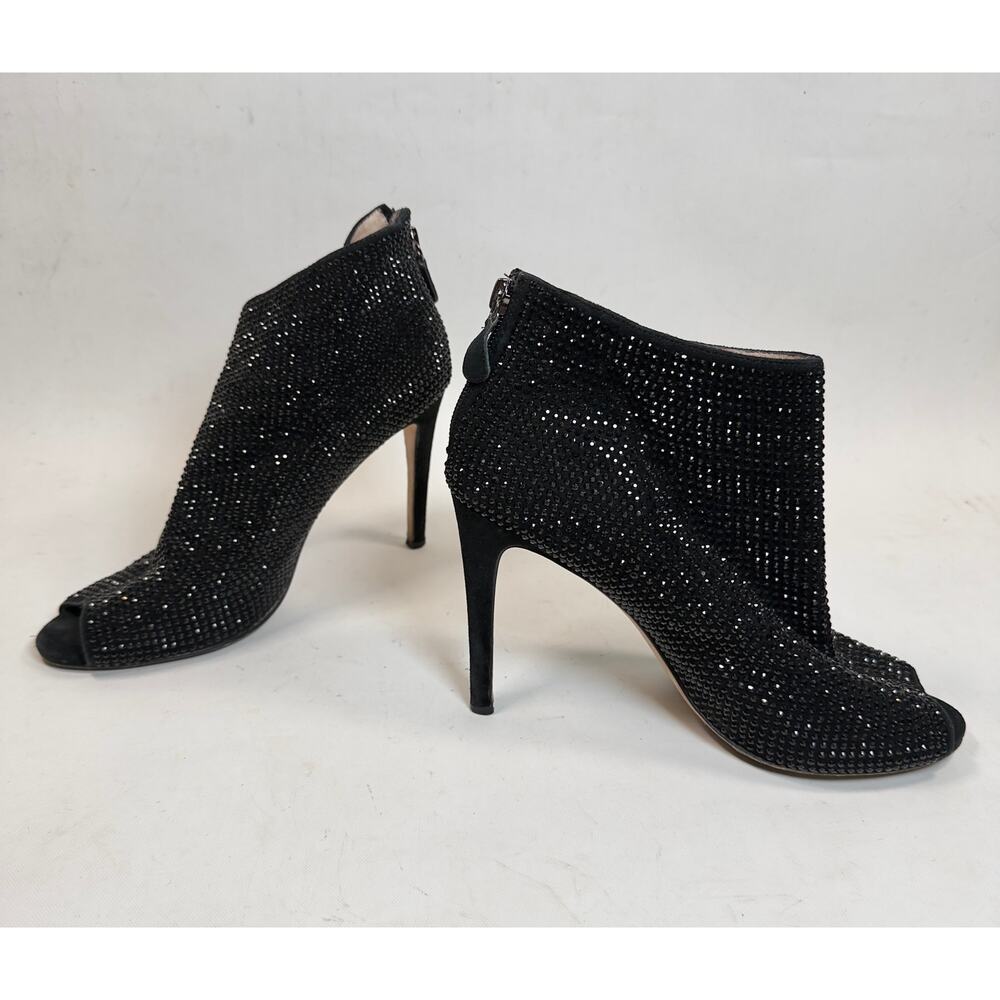 Lola Cruz Jeweled Peep Toe Ankle Boots size 38 $400